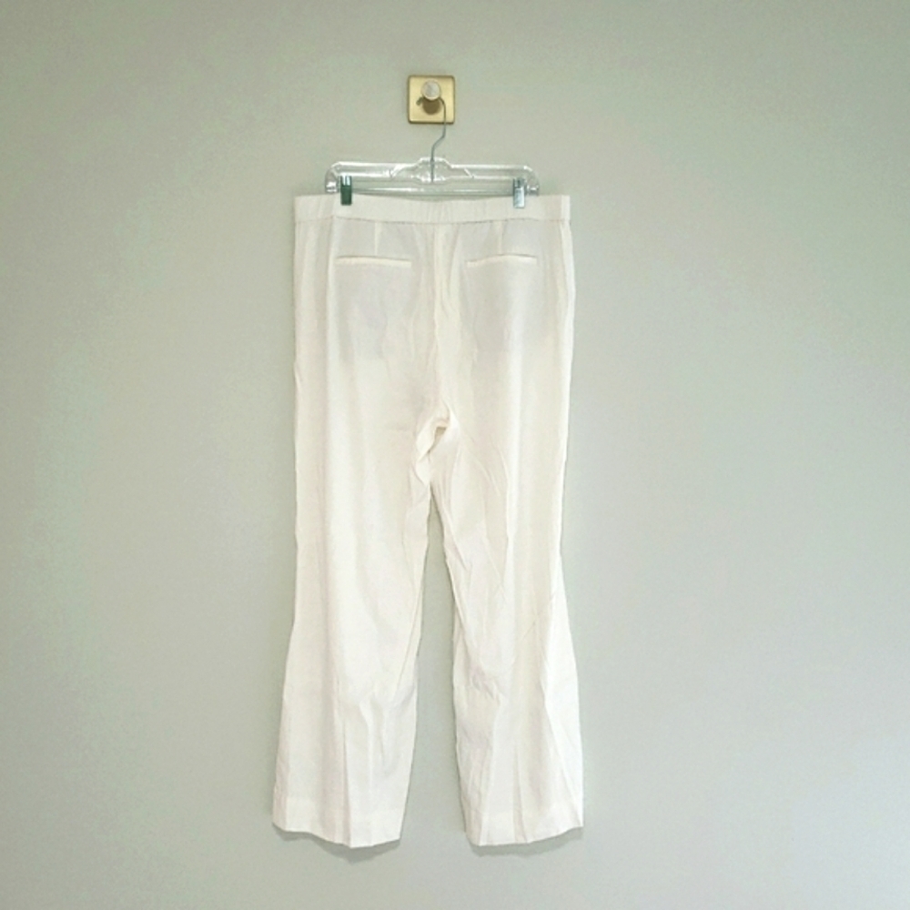 J. Jill Love Linen Wide Leg Pants XL Cream Ivory Pockets Lagenlook Coastal Beach - Picture 16 of 16